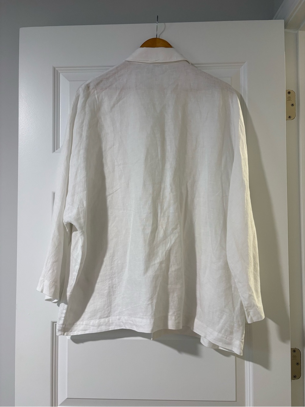 NWOT 100% Linen Open White Blazer Jacket Size 14 Office Chic Coastal Casual - Picture 5 of 7